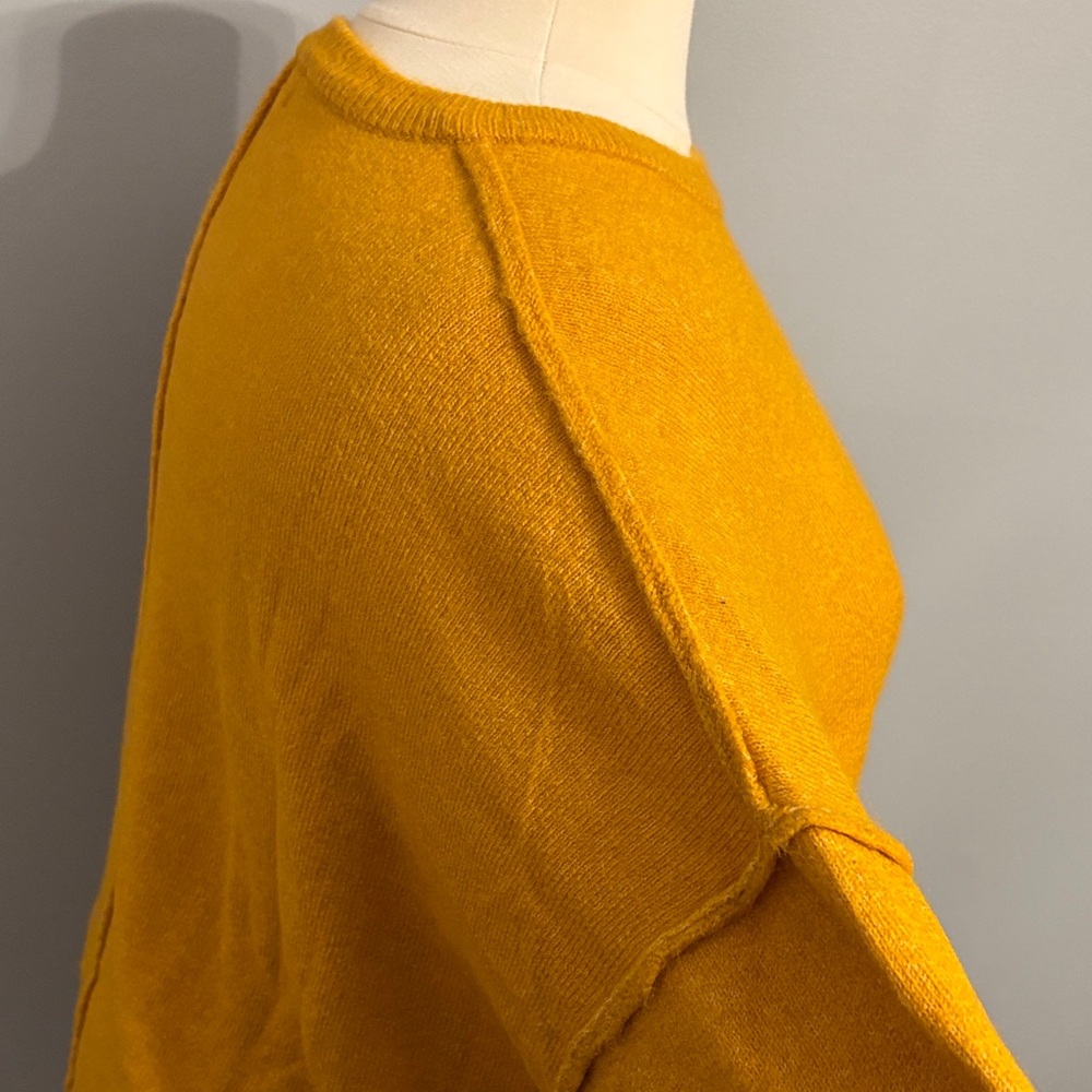 Zenana Outfitters Mustard/Bright Gold Crewneck Sweater with Pocket - Picture 7 of 8
